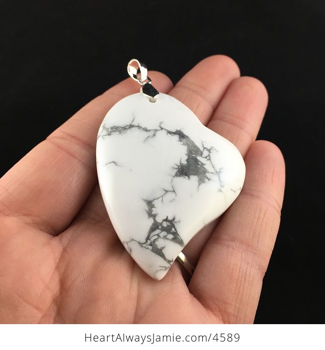 Heart Shaped Howlite Stone Jewelry Pendant - #VFoHjrWVqJs-2