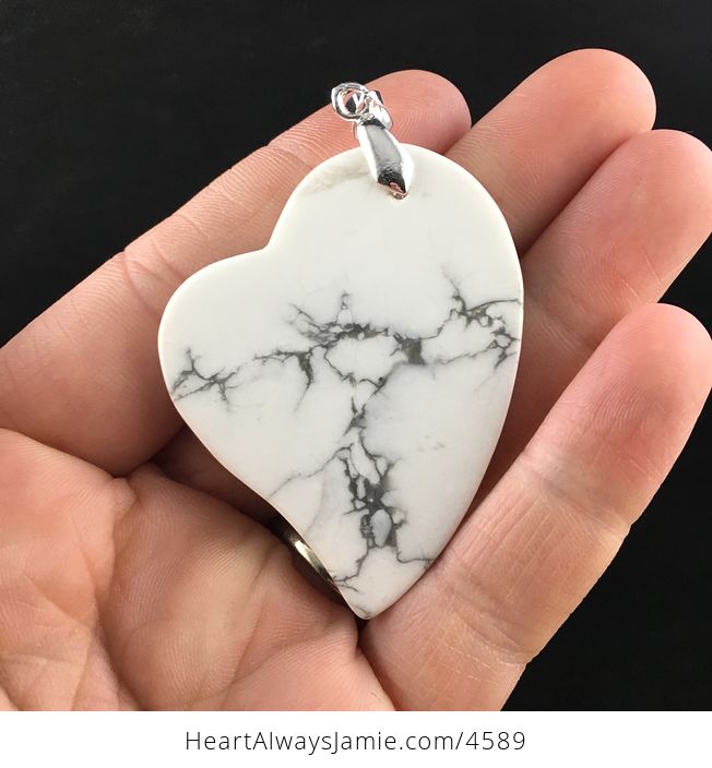 Heart Shaped Howlite Stone Jewelry Pendant - #VFoHjrWVqJs-4