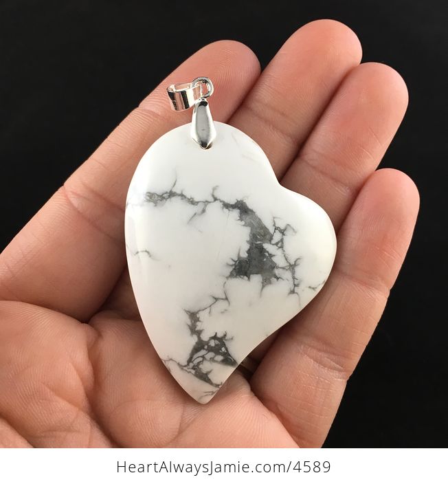 Heart Shaped Howlite Stone Jewelry Pendant - #VFoHjrWVqJs-1