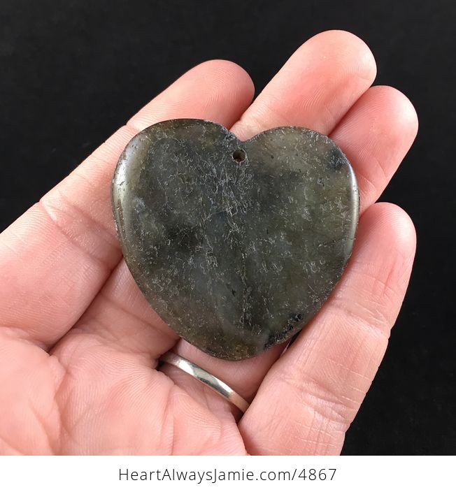 Heart Shaped Labradorite Stone Jewelry Pendant - #Fc6ZDoxR7D4-1