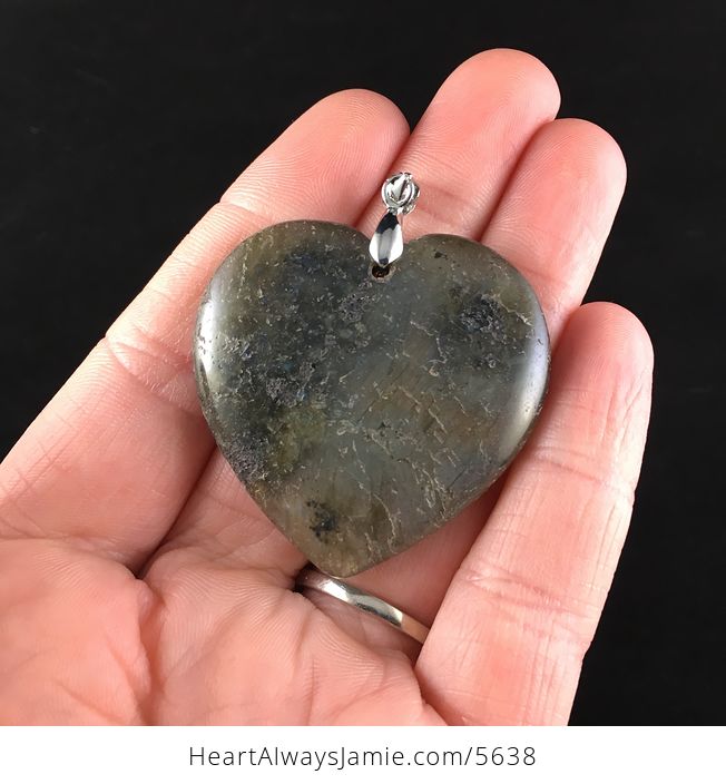 Heart Shaped Labradorite Stone Jewelry Pendant - #IKtLndHxMDo-1