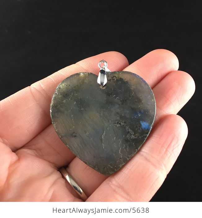 Heart Shaped Labradorite Stone Jewelry Pendant - #IKtLndHxMDo-6