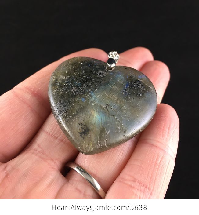 Heart Shaped Labradorite Stone Jewelry Pendant - #IKtLndHxMDo-2