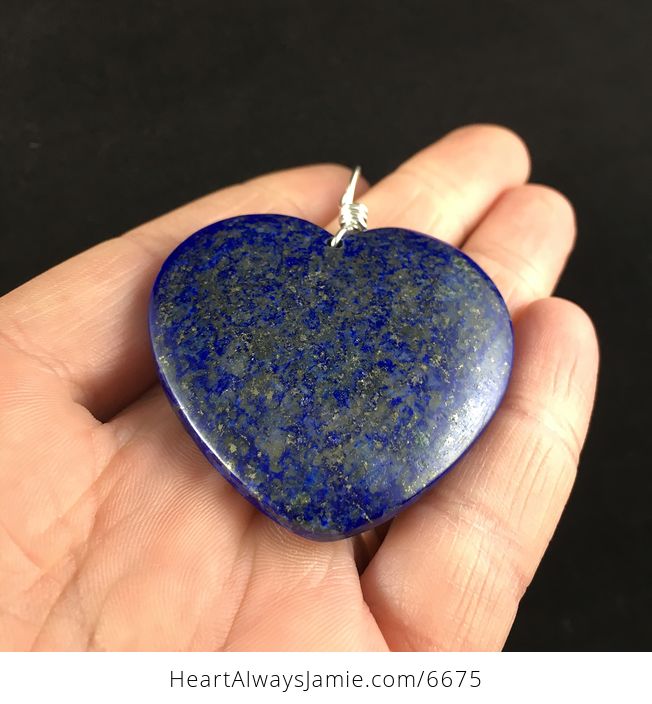 Heart Shaped Lapis Lazuli Stone Pendant Jewelry - #tXSh46xgJs8-2