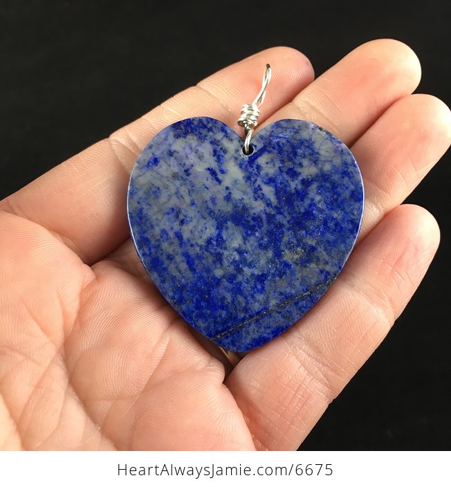 Heart Shaped Lapis Lazuli Stone Pendant Jewelry - #tXSh46xgJs8-6