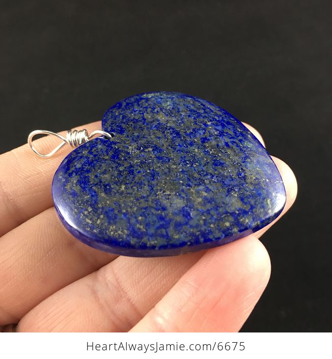 Heart Shaped Lapis Lazuli Stone Pendant Jewelry - #tXSh46xgJs8-4