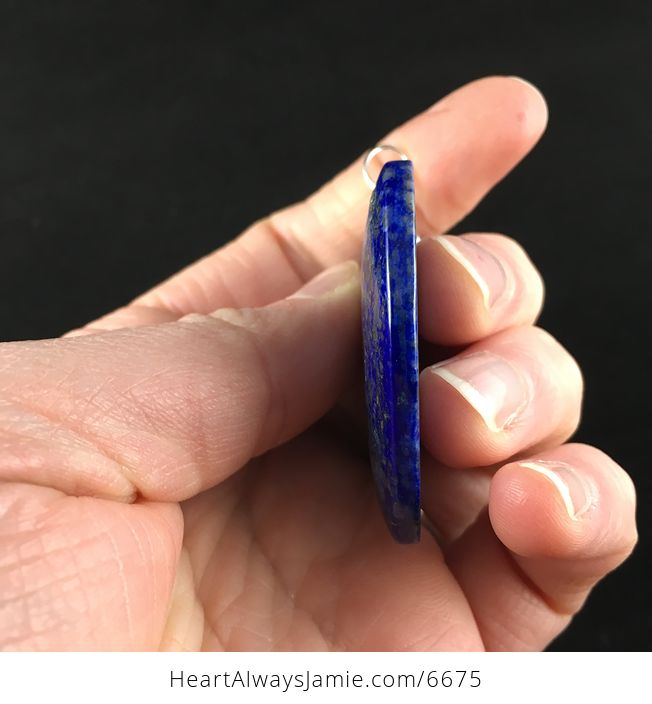 Heart Shaped Lapis Lazuli Stone Pendant Jewelry - #tXSh46xgJs8-5