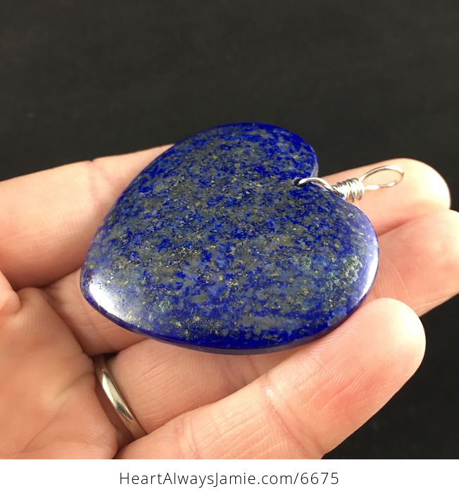 Heart Shaped Lapis Lazuli Stone Pendant Jewelry - #tXSh46xgJs8-3