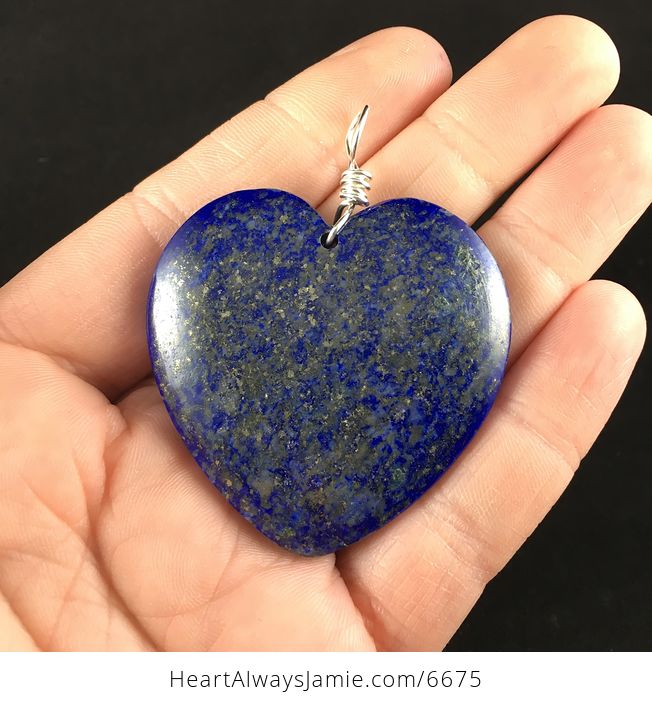 Heart Shaped Lapis Lazuli Stone Pendant Jewelry - #tXSh46xgJs8-1