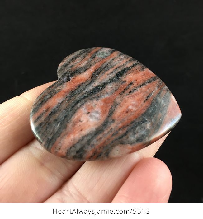 Heart Shaped Laterite Fossil Stone Jewelry Pendant - #SCcV4atyk8o-4