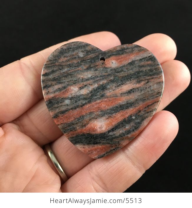 Heart Shaped Laterite Fossil Stone Jewelry Pendant - #SCcV4atyk8o-6