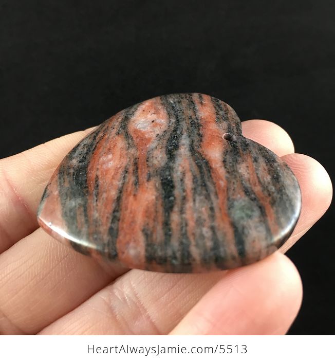 Heart Shaped Laterite Fossil Stone Jewelry Pendant - #SCcV4atyk8o-3
