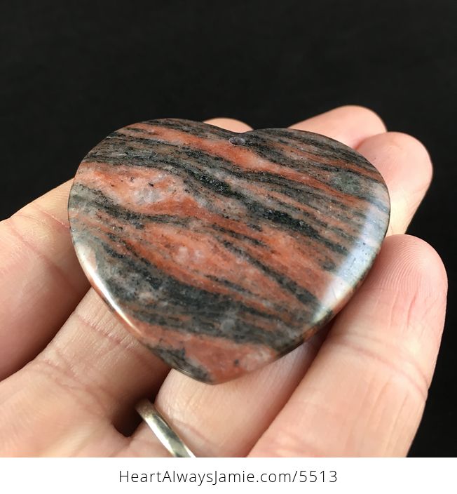 Heart Shaped Laterite Fossil Stone Jewelry Pendant - #SCcV4atyk8o-2
