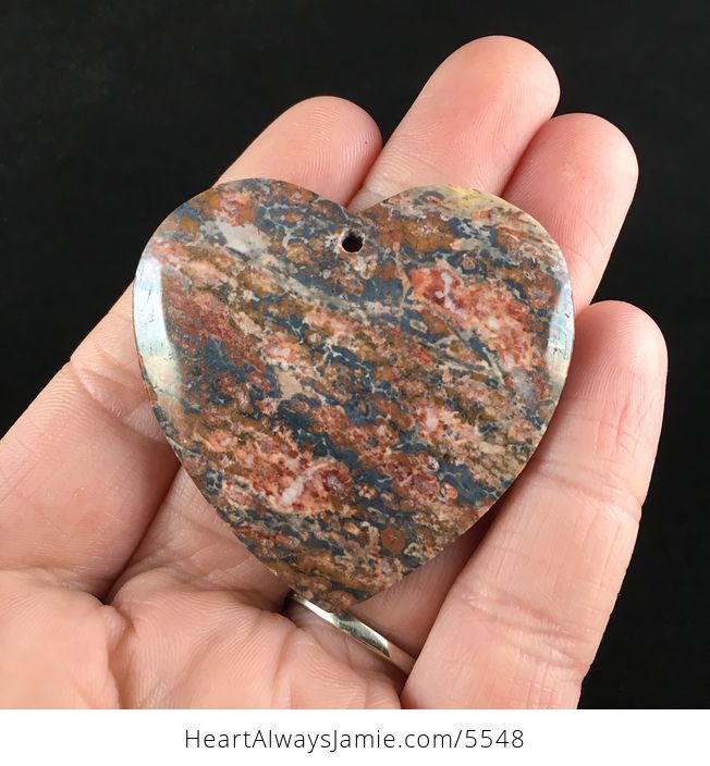 Heart Shaped Leopard Skin Jasper Stone Jewelry Pendant - #6UA2RN1x4cQ-1
