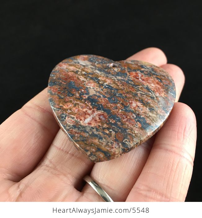 Heart Shaped Leopard Skin Jasper Stone Jewelry Pendant - #6UA2RN1x4cQ-2