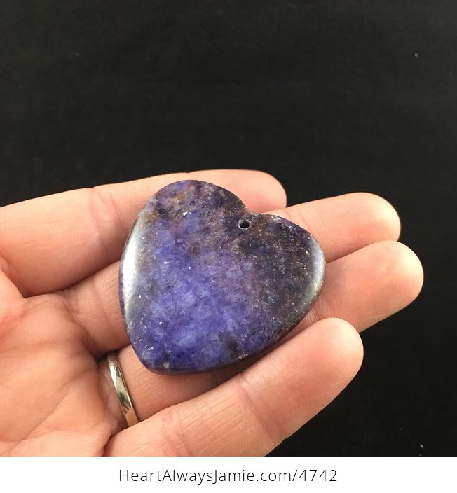 Heart Shaped Lepidolite Purple Stone Jewelry Pendant - #Xh2S0JxaQ3c-3