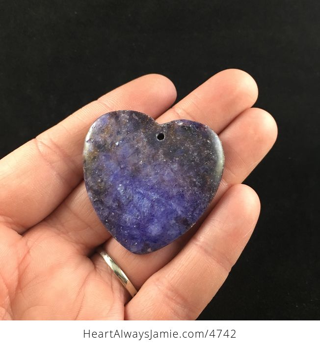 Heart Shaped Lepidolite Purple Stone Jewelry Pendant - #Xh2S0JxaQ3c-1