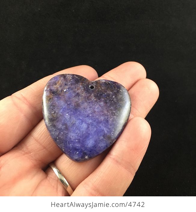 Heart Shaped Lepidolite Purple Stone Jewelry Pendant - #Xh2S0JxaQ3c-2