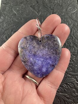 Heart Shaped Lepidolite Purple Stone Jewelry Pendant Crystal Ornament #ldHSXOxKToM