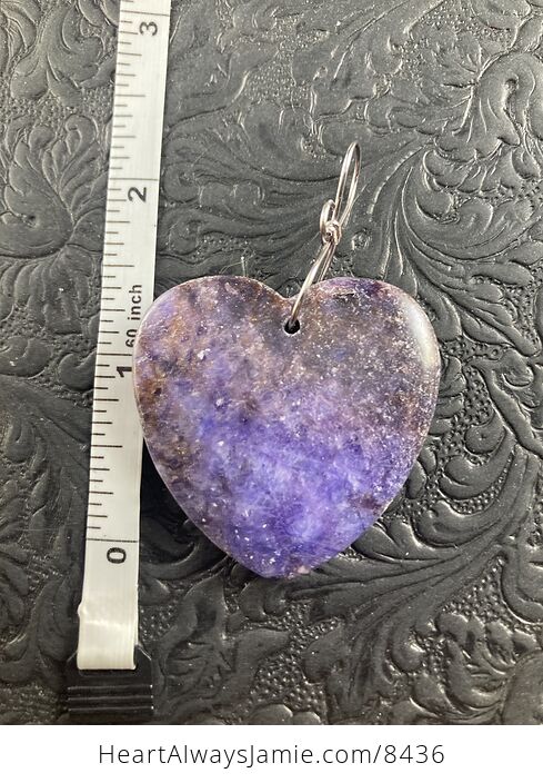 Heart Shaped Lepidolite Purple Stone Jewelry Pendant Crystal Ornament - #ldHSXOxKToM-5