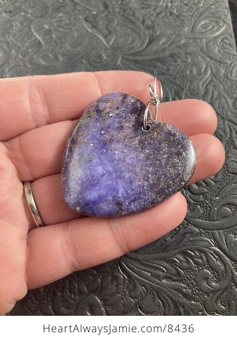 Heart Shaped Lepidolite Purple Stone Jewelry Pendant Crystal Ornament - #ldHSXOxKToM-2