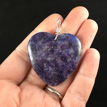 Heart Shaped Lepidolite Stone Jewelry Pendant #O8G3fddC9yk