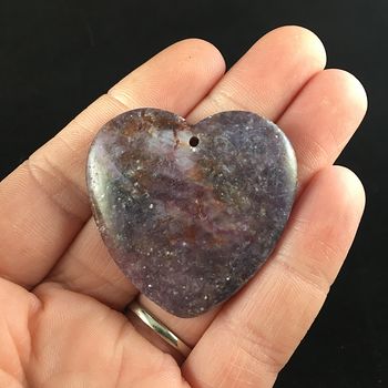 Heart Shaped Lepidolite Stone Jewelry Pendant #XVPkra2KLas