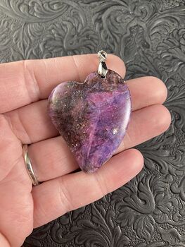 Heart Shaped Lepidolite Stone Jewelry Pendant #hncv2oWn4kI