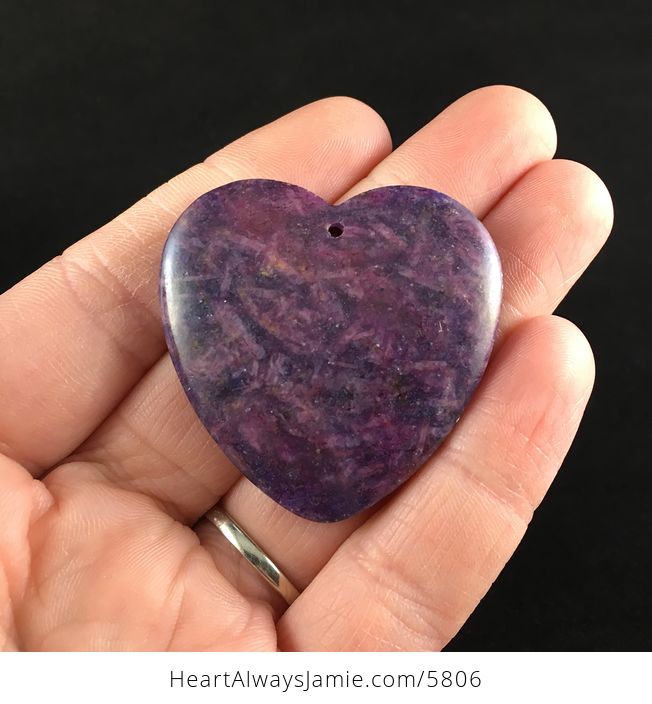 Heart Shaped Lepidolite Stone Jewelry Pendant - #0C3sgTyTZus-1
