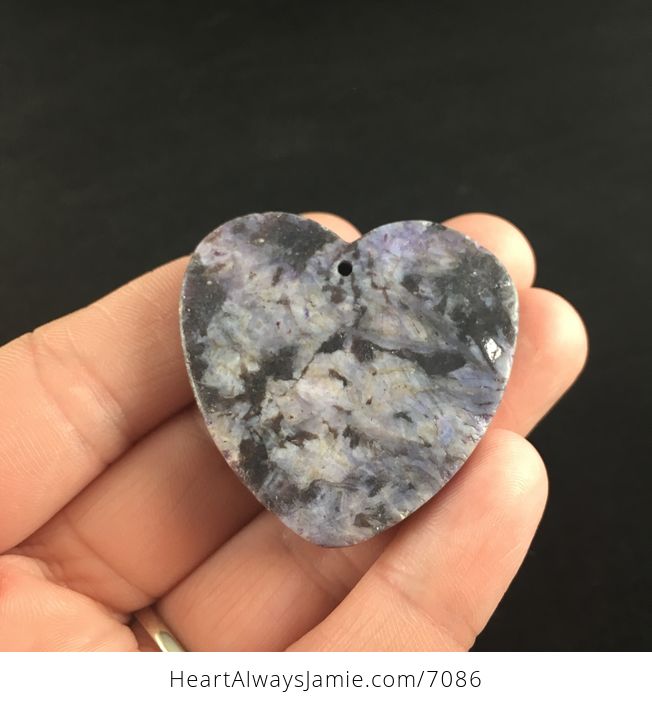 Heart Shaped Lepidolite Stone Jewelry Pendant - #Erpnw2b453o-5
