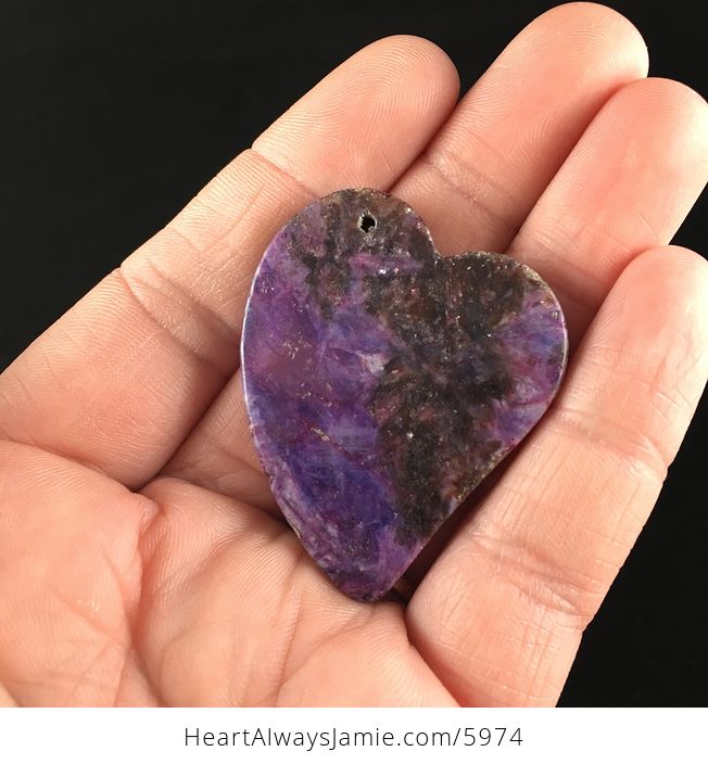 Heart Shaped Lepidolite Stone Jewelry Pendant - #IB34e9XFjYo-6