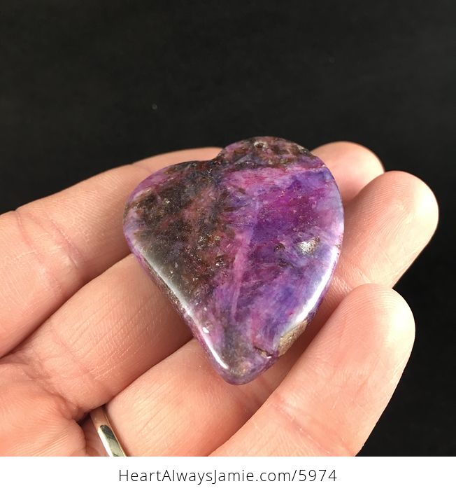 Heart Shaped Lepidolite Stone Jewelry Pendant - #IB34e9XFjYo-2