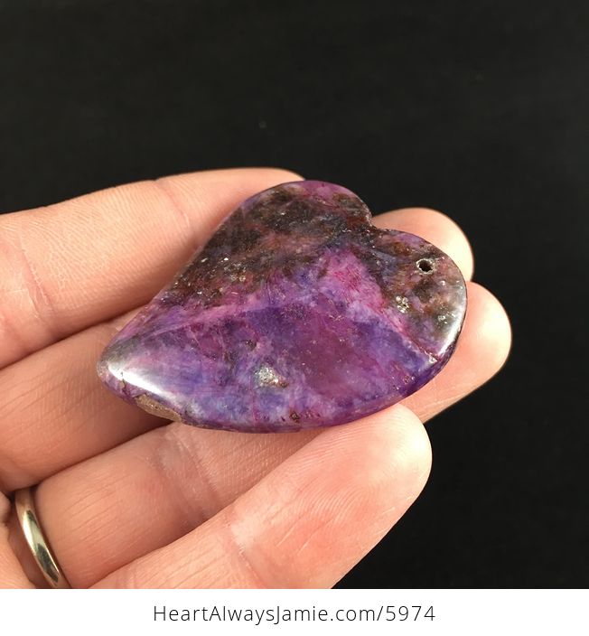 Heart Shaped Lepidolite Stone Jewelry Pendant - #IB34e9XFjYo-3