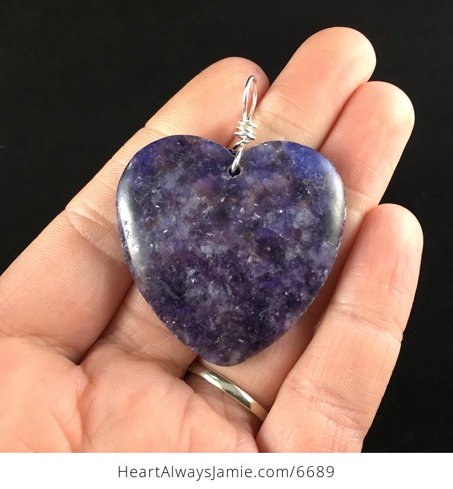 Heart Shaped Lepidolite Stone Jewelry Pendant - #O8G3fddC9yk-1