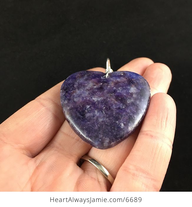 Heart Shaped Lepidolite Stone Jewelry Pendant - #O8G3fddC9yk-2
