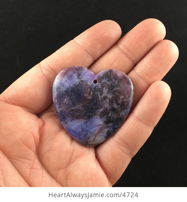 Heart Shaped Lepidolite Stone Jewelry Pendant - #QmAsXEIP6pE-1