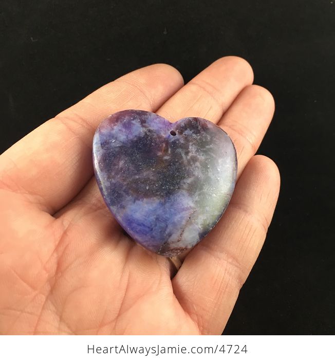 Heart Shaped Lepidolite Stone Jewelry Pendant - #QmAsXEIP6pE-2