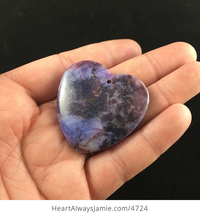 Heart Shaped Lepidolite Stone Jewelry Pendant - #QmAsXEIP6pE-3