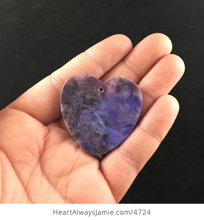 Heart Shaped Lepidolite Stone Jewelry Pendant - #QmAsXEIP6pE-5