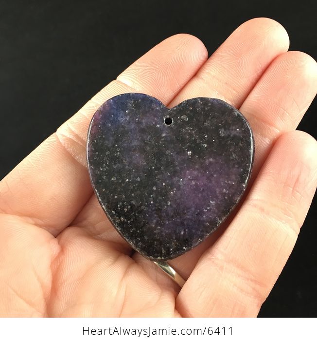Heart Shaped Lepidolite Stone Jewelry Pendant - #QtLf1uudXpY-6
