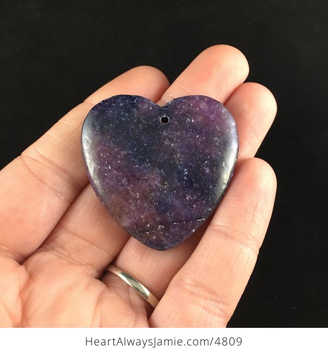 Heart Shaped Lepidolite Stone Jewelry Pendant - #Sx7rJBzlyIs-1