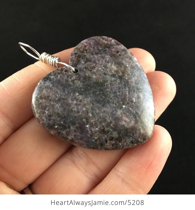 Heart Shaped Lepidolite Stone Jewelry Pendant - #T3ohZuBme4k-4