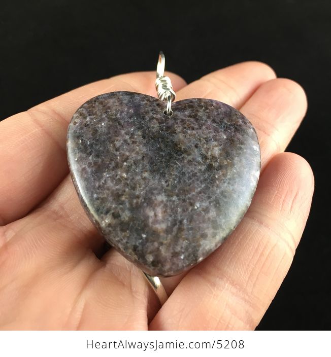 Heart Shaped Lepidolite Stone Jewelry Pendant - #T3ohZuBme4k-2