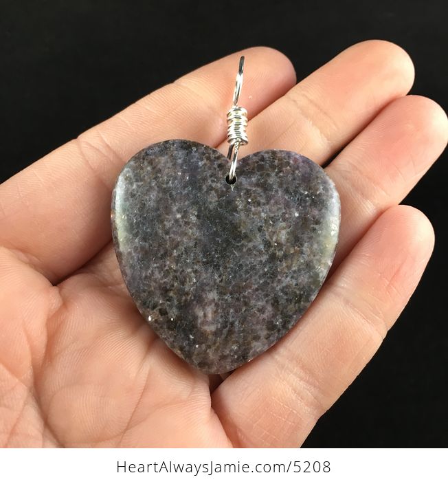 Heart Shaped Lepidolite Stone Jewelry Pendant - #T3ohZuBme4k-1