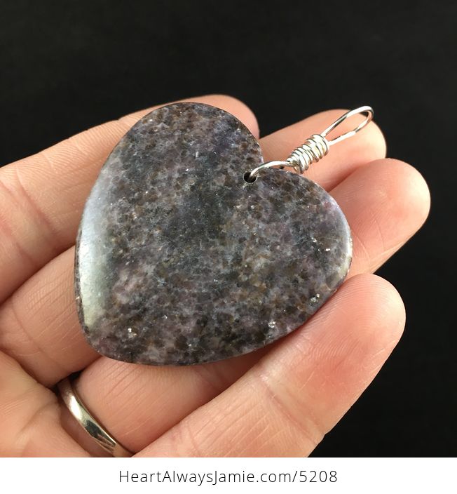 Heart Shaped Lepidolite Stone Jewelry Pendant - #T3ohZuBme4k-3