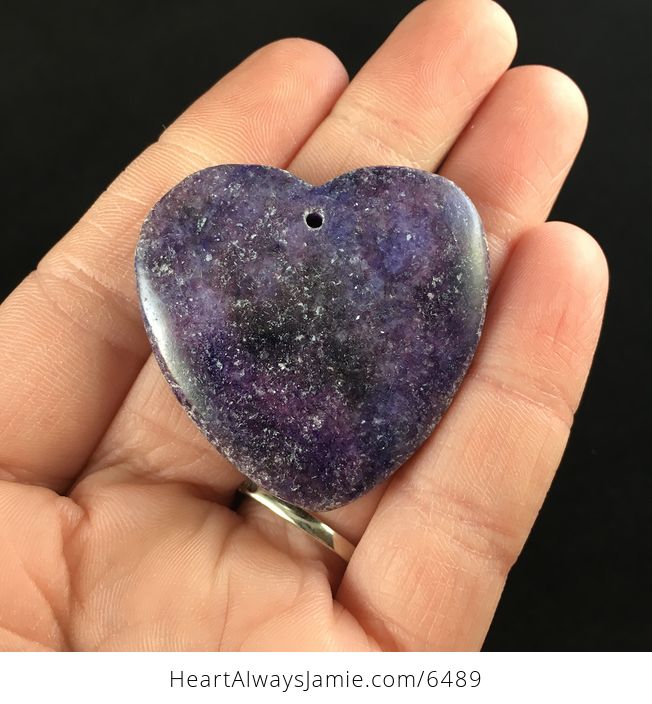 Heart Shaped Lepidolite Stone Jewelry Pendant - #Tg2l5ZdrXCk-1
