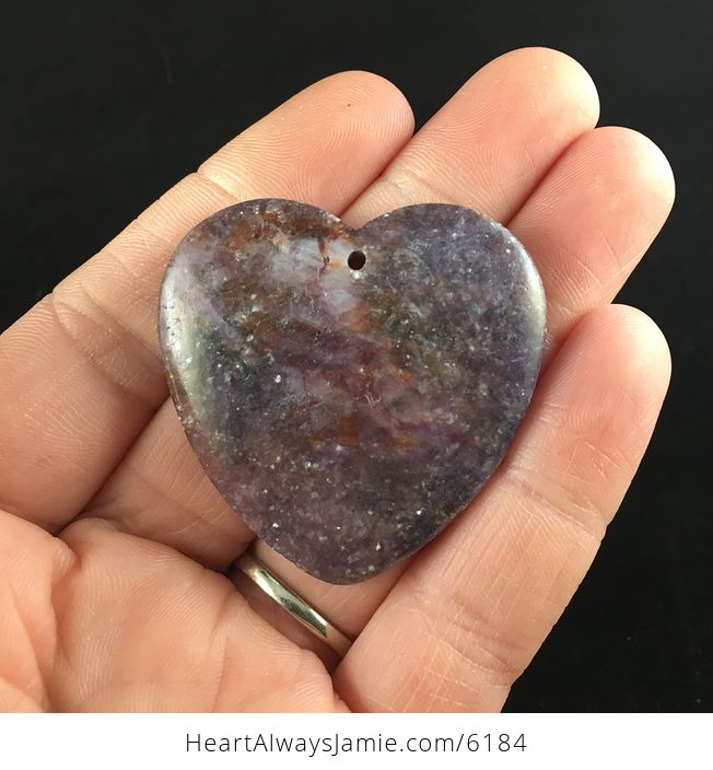 Heart Shaped Lepidolite Stone Jewelry Pendant - #XVPkra2KLas-1