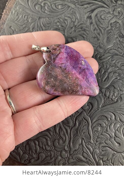 Heart Shaped Lepidolite Stone Jewelry Pendant - #hncv2oWn4kI-6