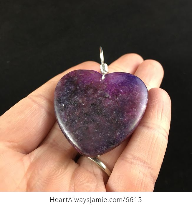 Heart Shaped Lepidolite Stone Jewelry Pendant - #rBV6ZhXhqg4-2