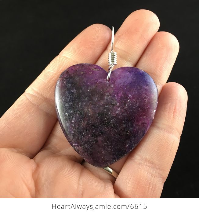 Heart Shaped Lepidolite Stone Jewelry Pendant - #rBV6ZhXhqg4-1
